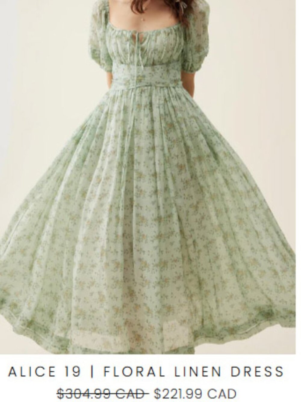 Linennaive mint green dress size S-M